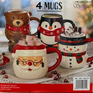2 Set of 4 Signature Christmas Character Mugs